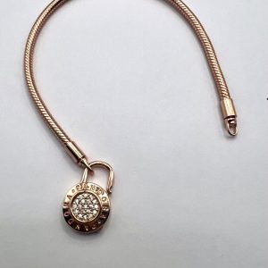 Rose gold pandora logo padlock braclet