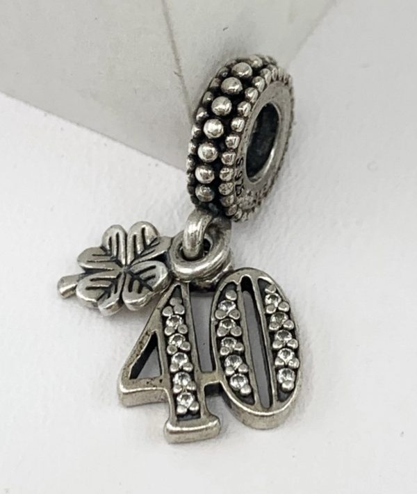 Genuine Pandora 40th Celebration Birthday Dangle Ale 925 Sterling Silver Charm