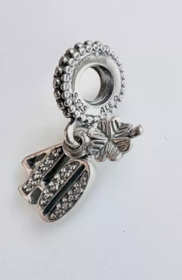 Genuine Pandora 40th Celebration Birthday Dangle Ale 925 Sterling Silver Charm - Image 2