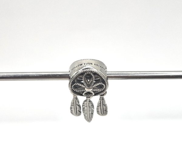 Genuine Pandora Charm Spiritual Dream Catcher Feather Dangle 925 Sterling Silver - Image 3