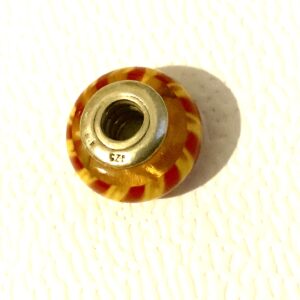 Genuine Pandora Red and Yellow Striped Murano Glass Charm