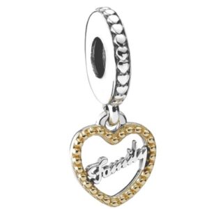 Family script dangle charm
