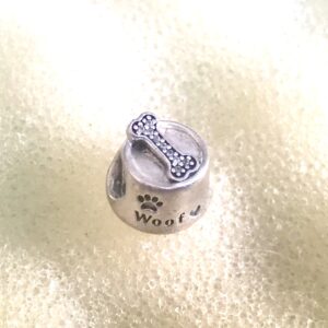 Genuine Pandora Retired 925 Sterling Silver dog bowl woof bowl