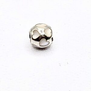Genuine Pandora Love Me White Mother Of Pearl Hearts Charm ALE 925 Silver
