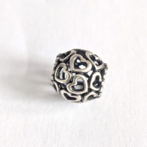 Genuine Pandora ALE 925 Silver Logo Openwork Hearts Bracelet Jewellery Charm