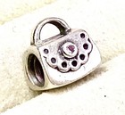 Genuine Pandora Pink CZ Silver Purse Handbag Bracelet Jewellery Charm s925 ALE