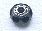 Genuine Pandora 925 Silver Black White Murano Glass Bracelet Charm Jewellery