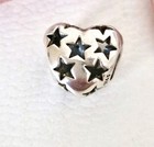 Genuine Pandora 925 Sterling Silver ALE Openwork Stars Starry Heart Charm
