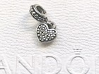 Genuine Pandora 925 Sterling SilverDangle Cz Pave Heart Bracelet Charm Jewellery
