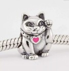 Genuine Pandora Sterling Silver Lucky Cat Animal Bead Charm- 790989EN05