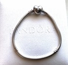 Genuine Pandora Silver ALE Moments Snake Chain Charm Bracelet Heart Clasp 18cm